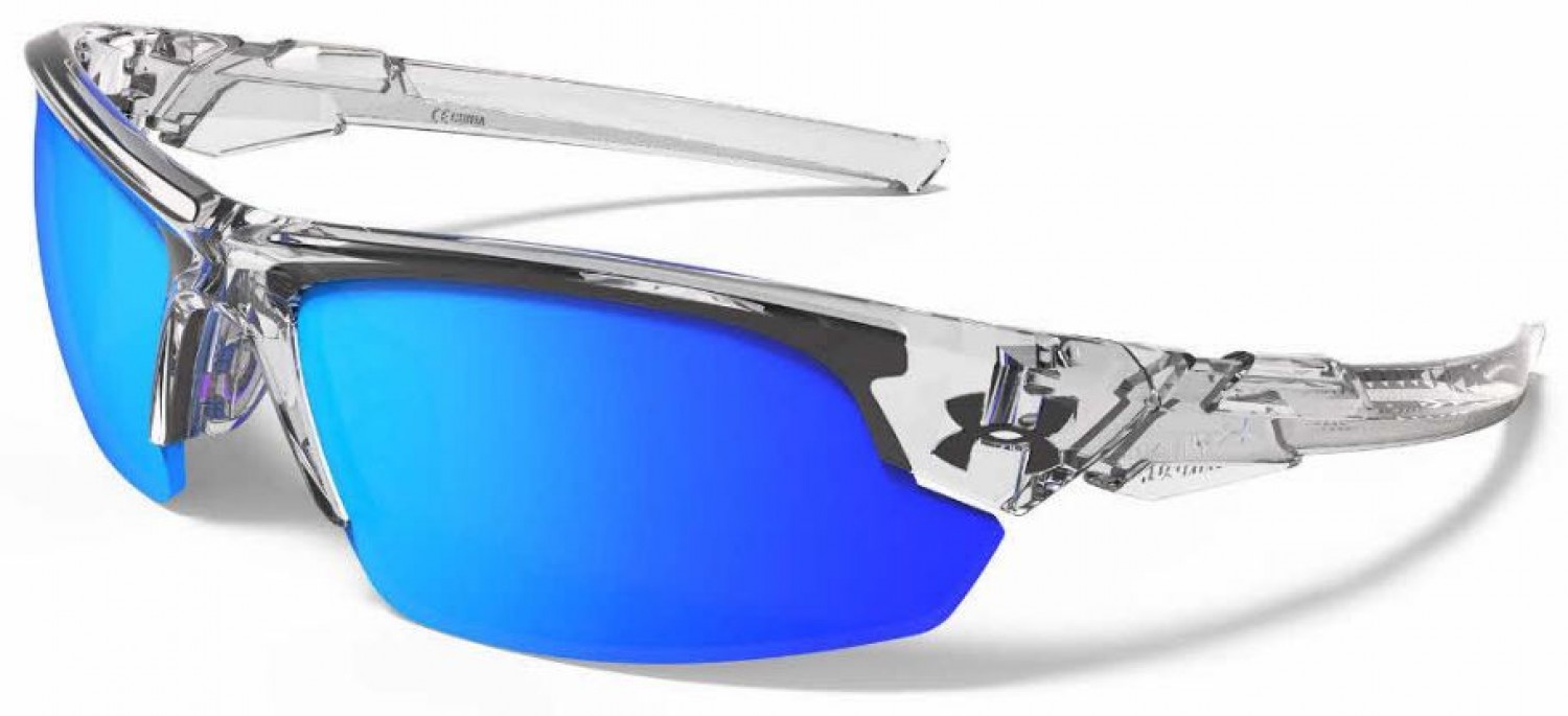 Blue Multiflection Lens 58 mm Shiny White Under Armour Kids Windup Sunglasses 